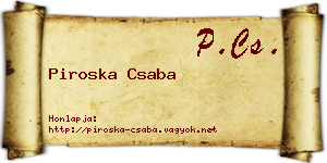 Piroska Csaba névjegykártya
