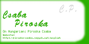 csaba piroska business card